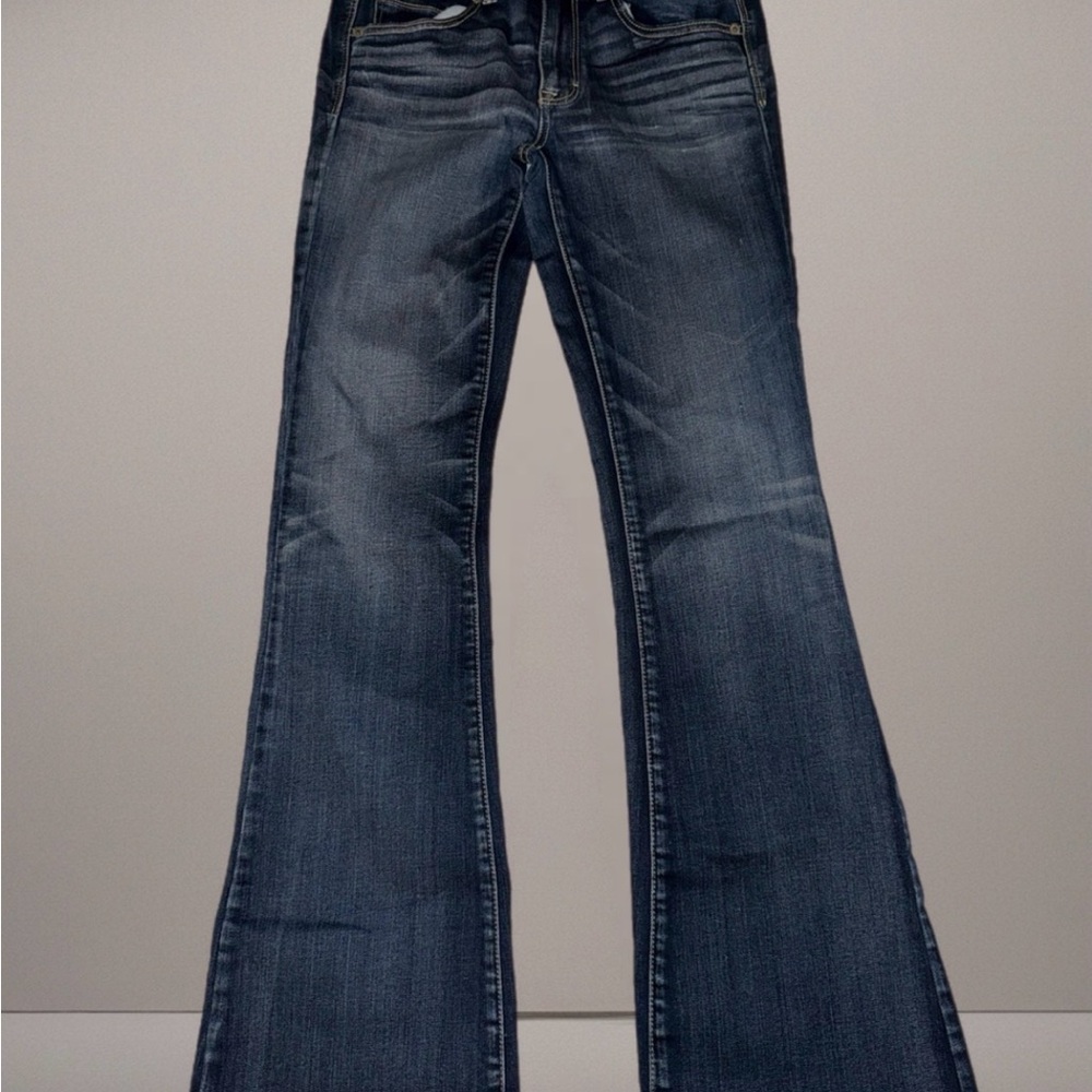 American Eagle Classic Blue Women's Jeans Size 8 Kick Boot Super stretch Pants